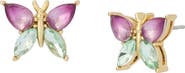 Kurt Geiger London Two Tone Crystal Butterfly Stud Earrings