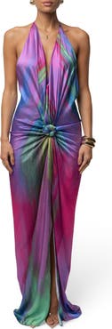 JLUXLABEL Daydream Abstract Print Open Back Maxi Dress