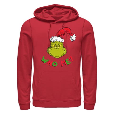 Men's The Grinch Christmas The Grinch Who Me  Pull Over Hoodie