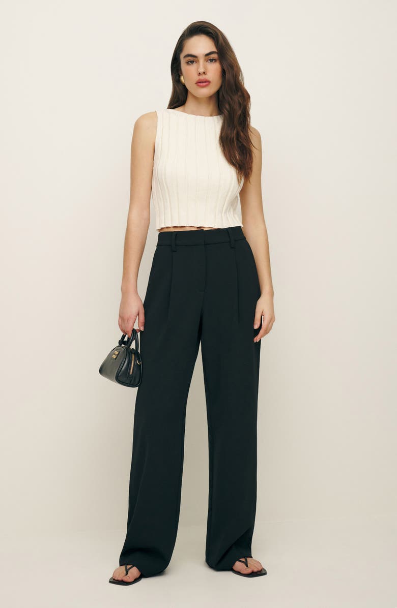 Reformation Alex Wide Leg Linen Pants, Alternate, color, 