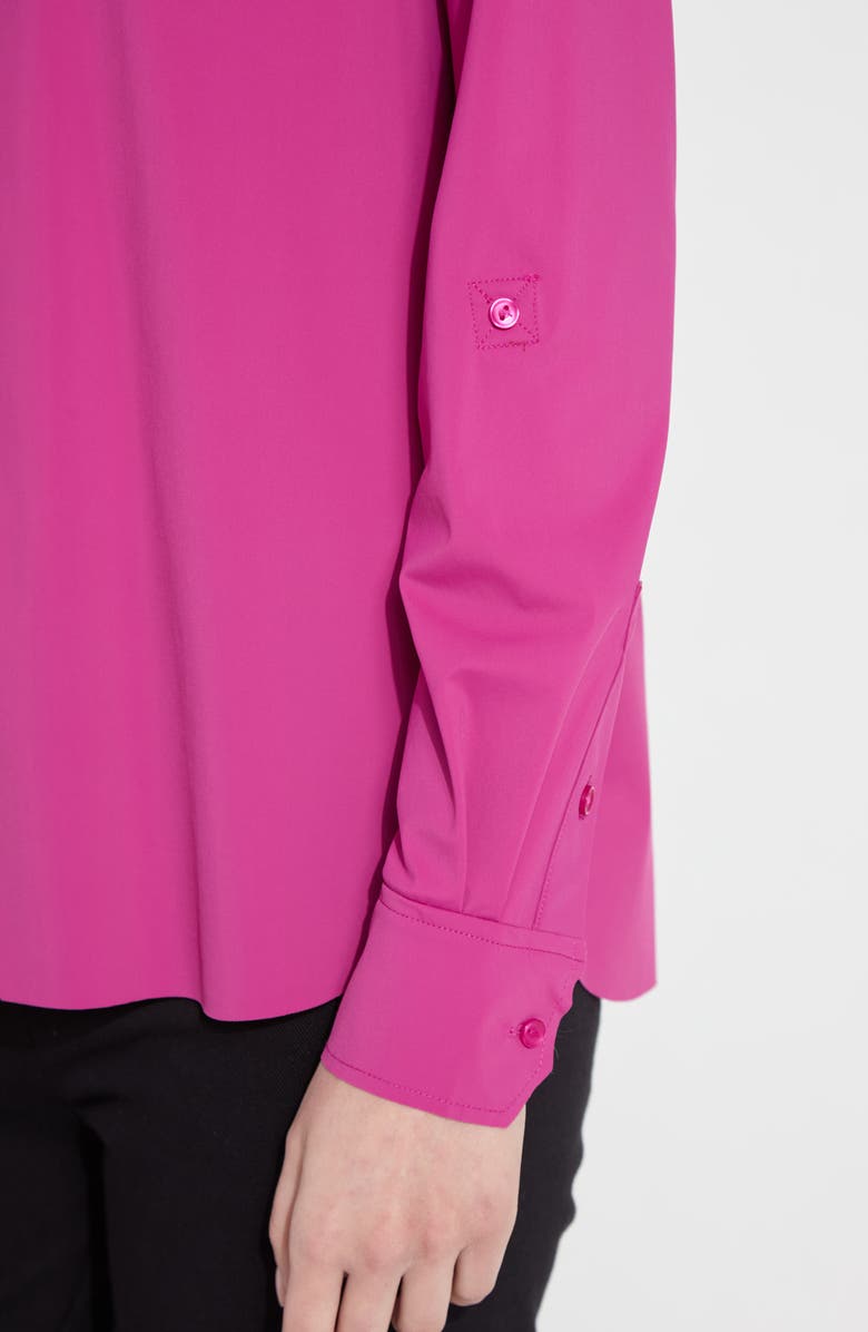 Lysse Roll Tab Button Down Shirt, Alternate, color, Fuchsia