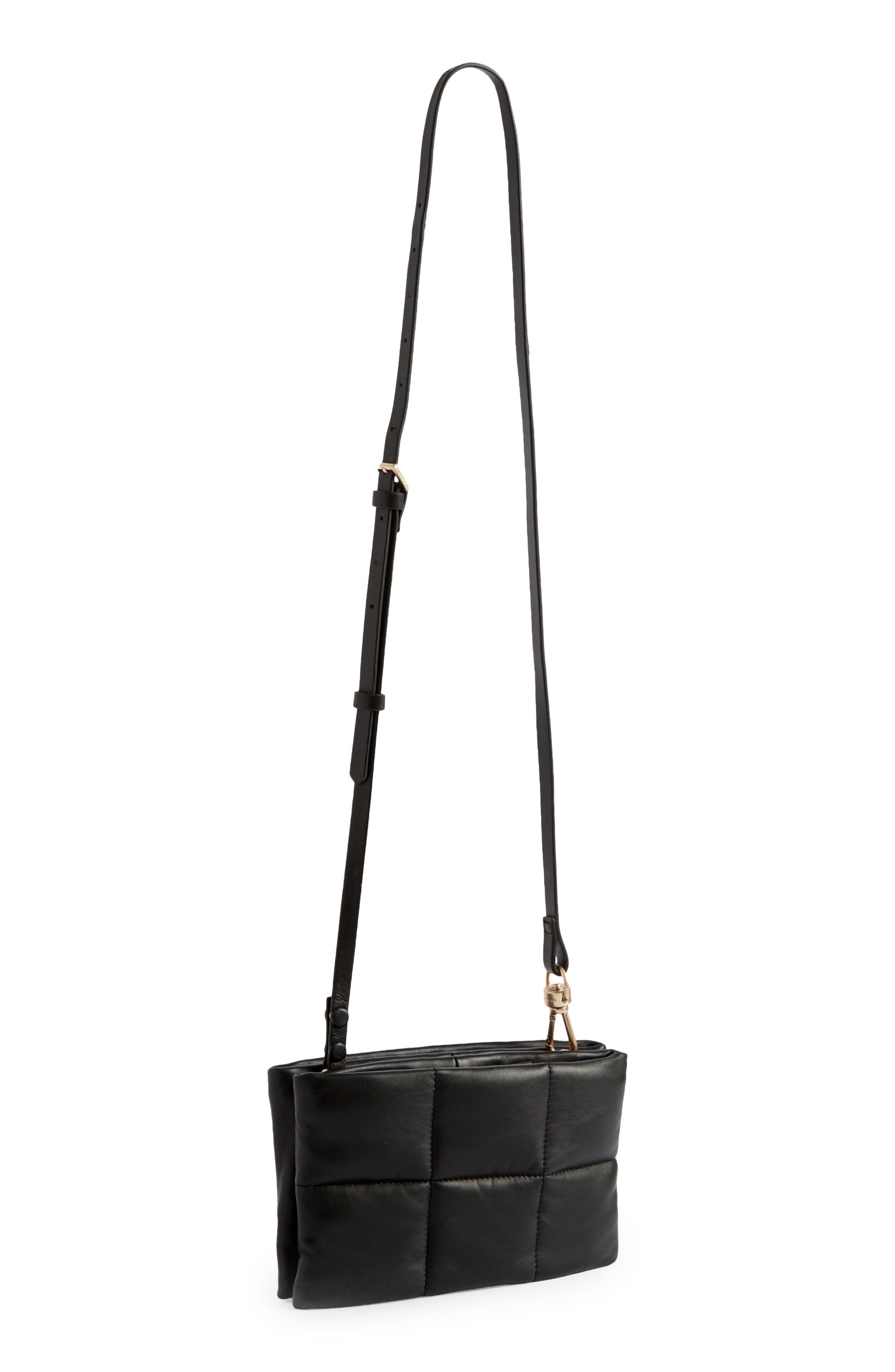 AllSaints Mila Quilted Leather Crossbody Bag, Alternate, color, 