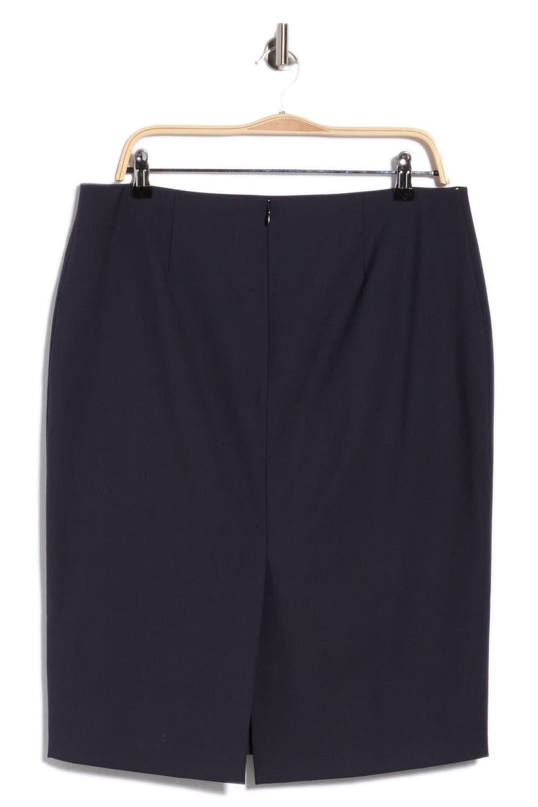 Skinny Wool Blend Pencil Skirt, Alternate, color, NAVY