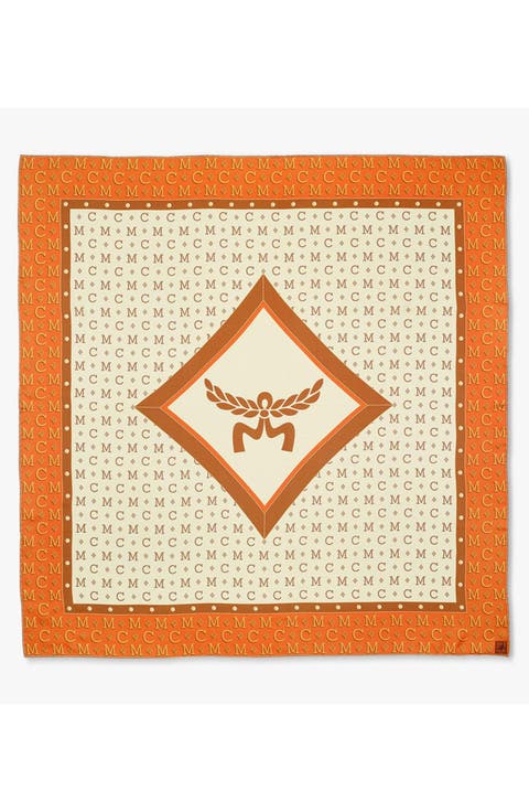 Diamond Monogram Scarf in Organic Silk
