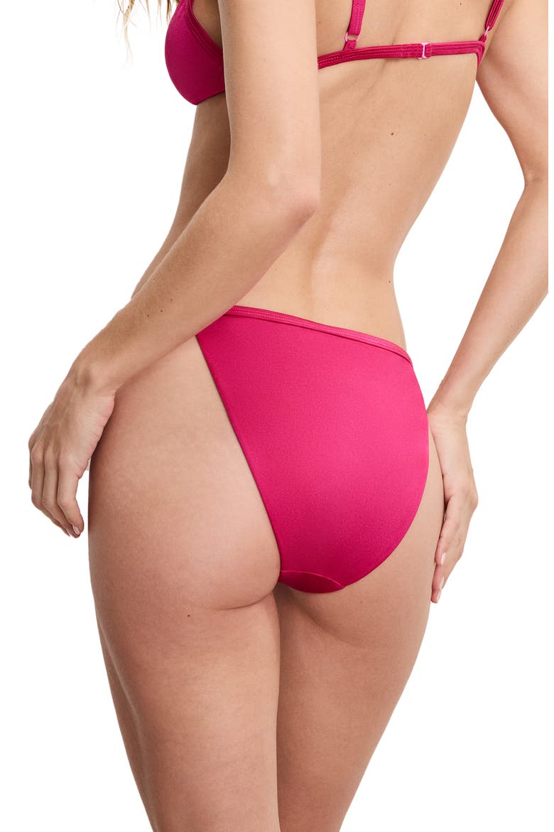 Satin Perfect Fit Bikini Top, Alternate, color, FUSCHIA002