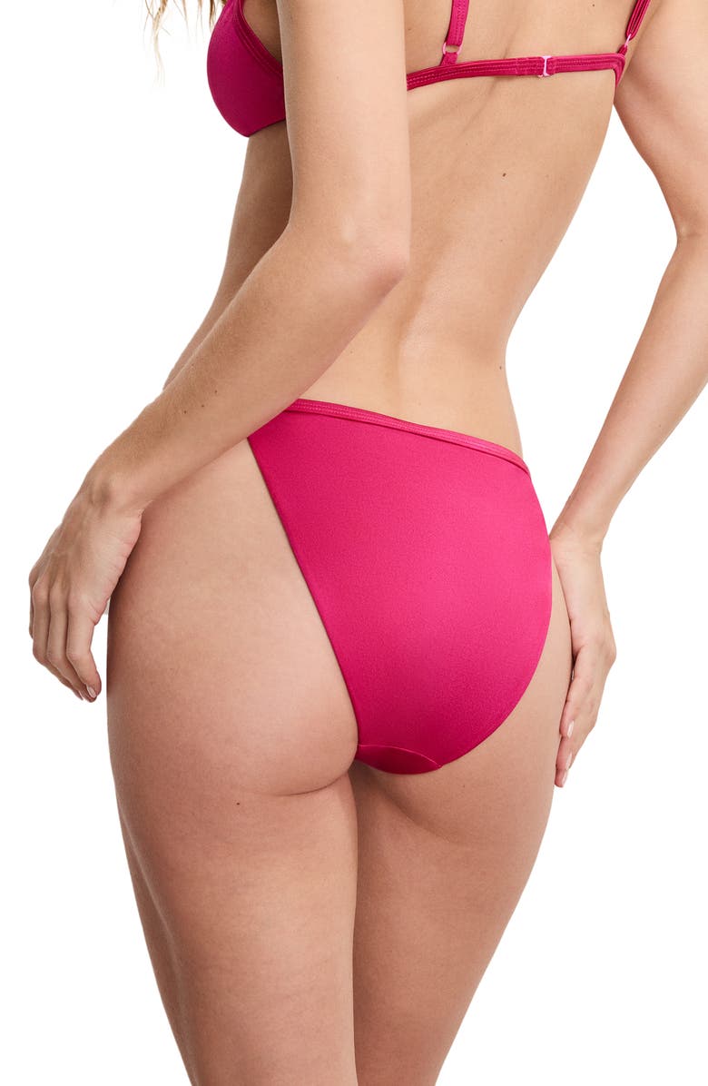 Good American Satin Perfect Fit Bikini Top, Alternate, color, Fuschia002