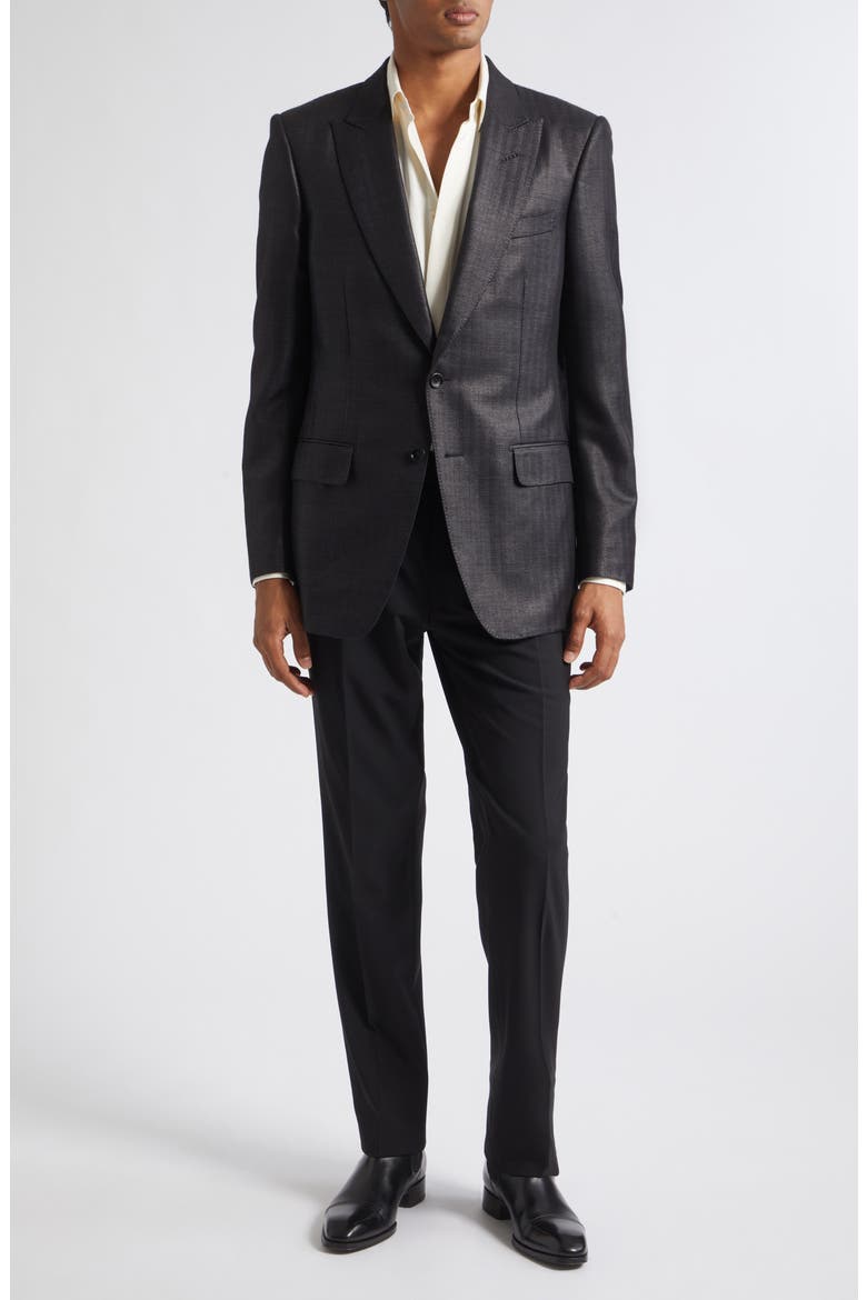 Shelton Wool Sharkskin Tapered Pants, Alternate, color, UCC NAVY
