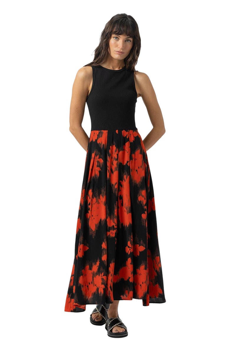 Saint + Sofia Renee Contrast Dress, Alternate, color, Orange