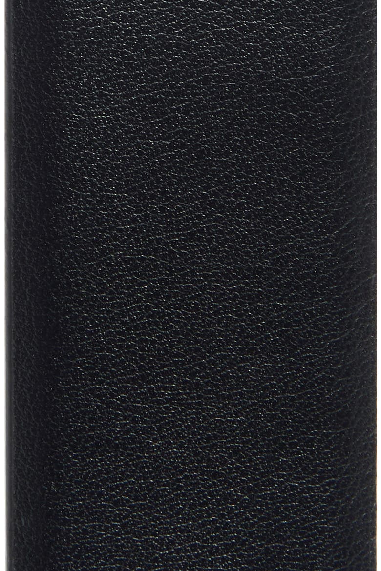 Feather Edge Faux Leather Belt, Alternate, color, BLACK/ SILVER