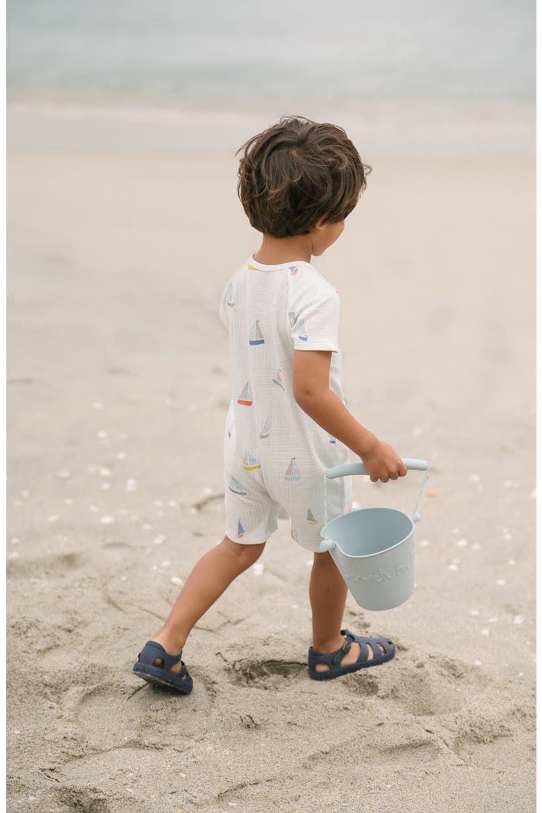 Kids' Patch Pocket Organic Cotton Romper, Alternate, color, SET SAIL