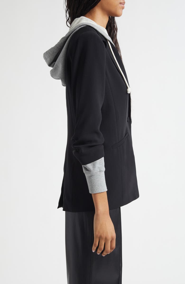 Cinq à Sept Hooded Khloe Jacket, Alternate, color, Black/ Heather Grey