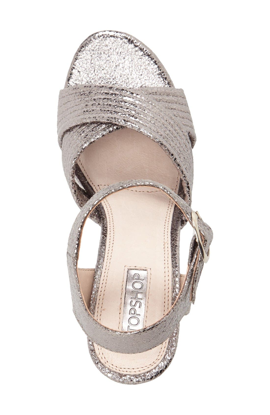 Topshop Radiant Metallic Sandal, Alternate, color, 