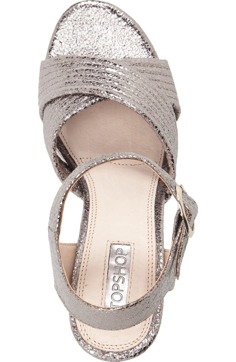 Topshop Radiant Metallic Sandal, Alternate, color,