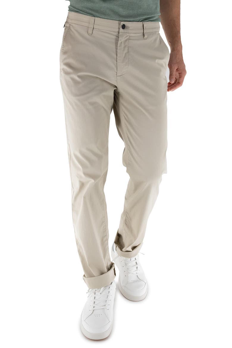 Maneuver Slim Straight Leg Performance Twill Pants, Main, color, STONE