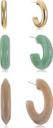 Ettika Funky Set of 3 Assorted Hoop Earrings