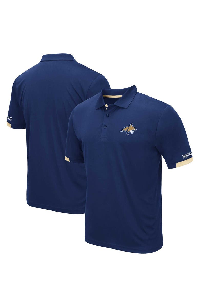 COLOSSEUM Men's Colosseum Navy Montana State Bobcats Santry Lightweight Polo, Main, color, 