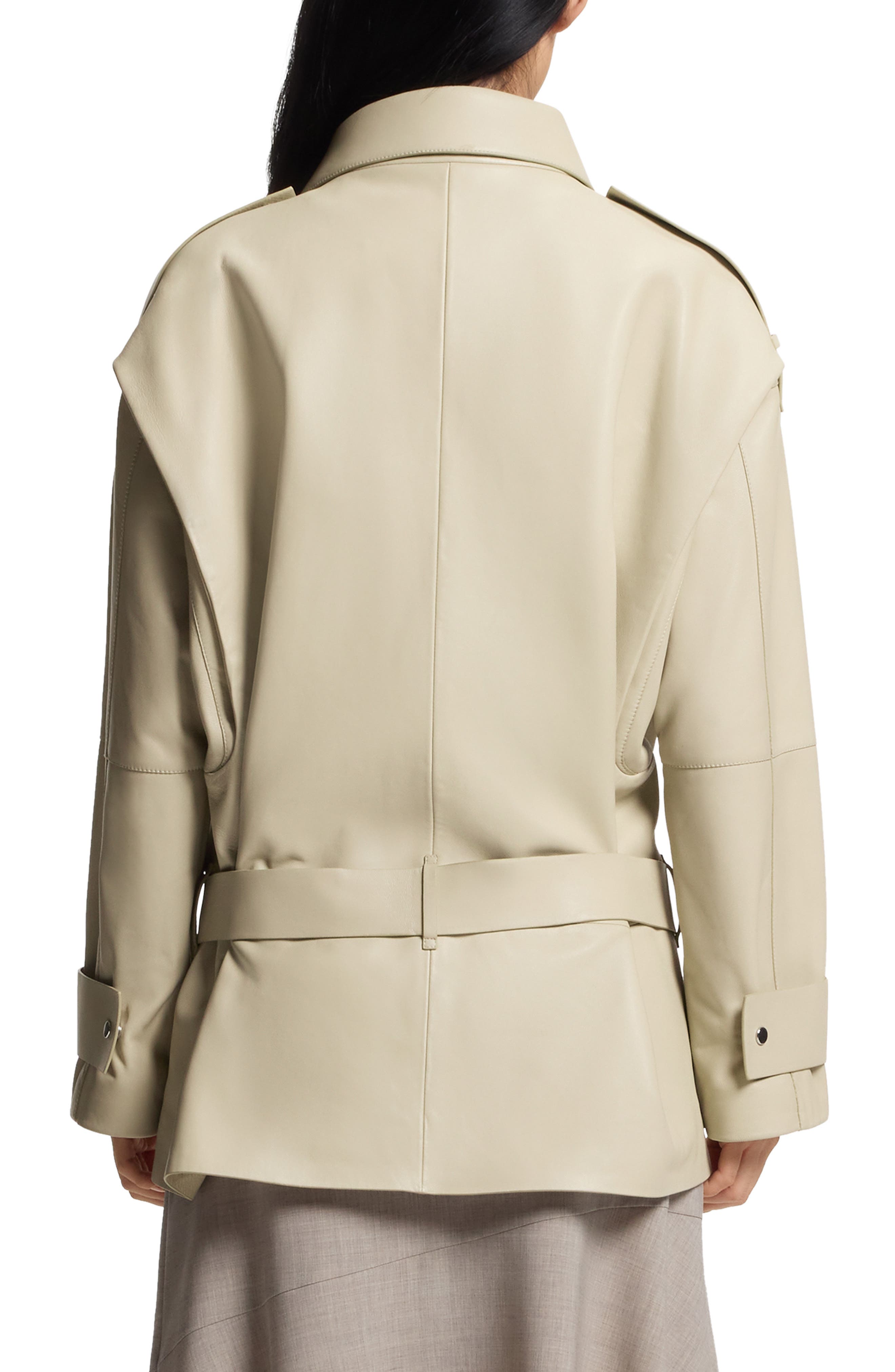 Satila Short Leather Trench Coat - image 2