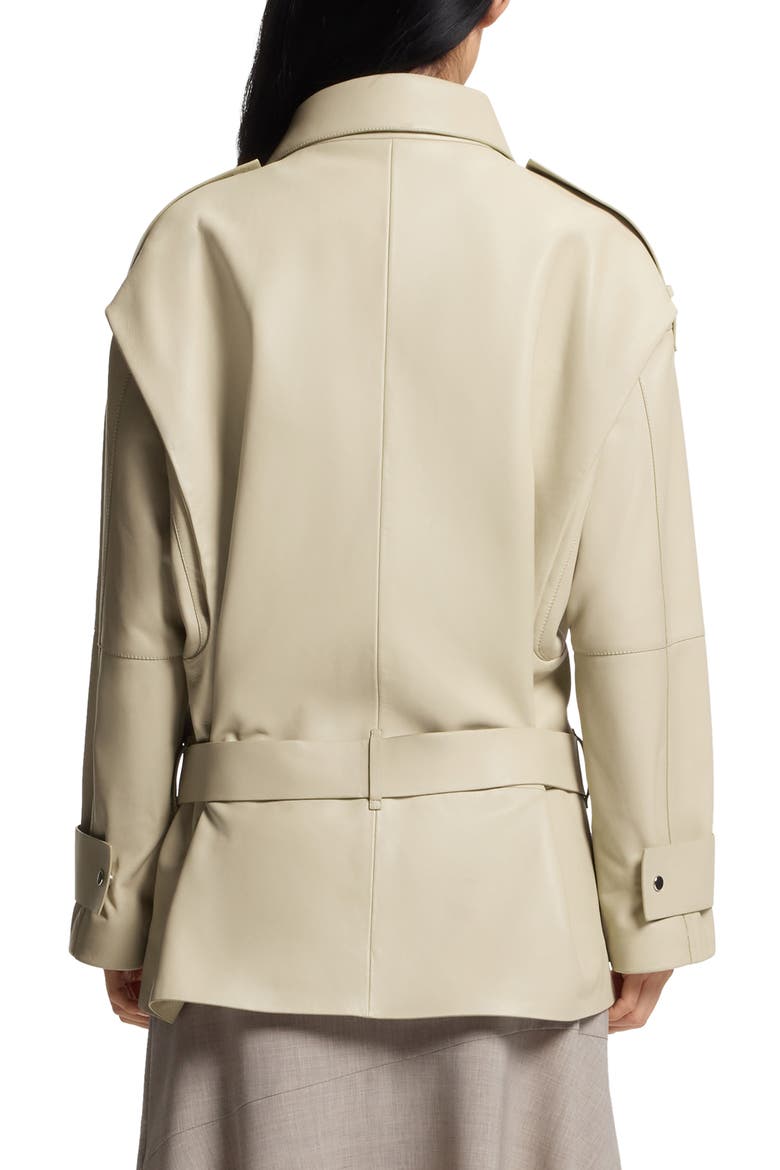 Satila Short Leather Trench Coat, Alternate, color, PUMICE