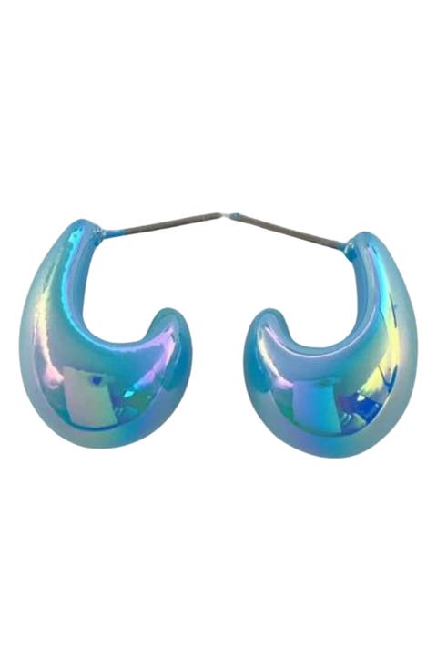 Mini Teardrop Hoop Earrings