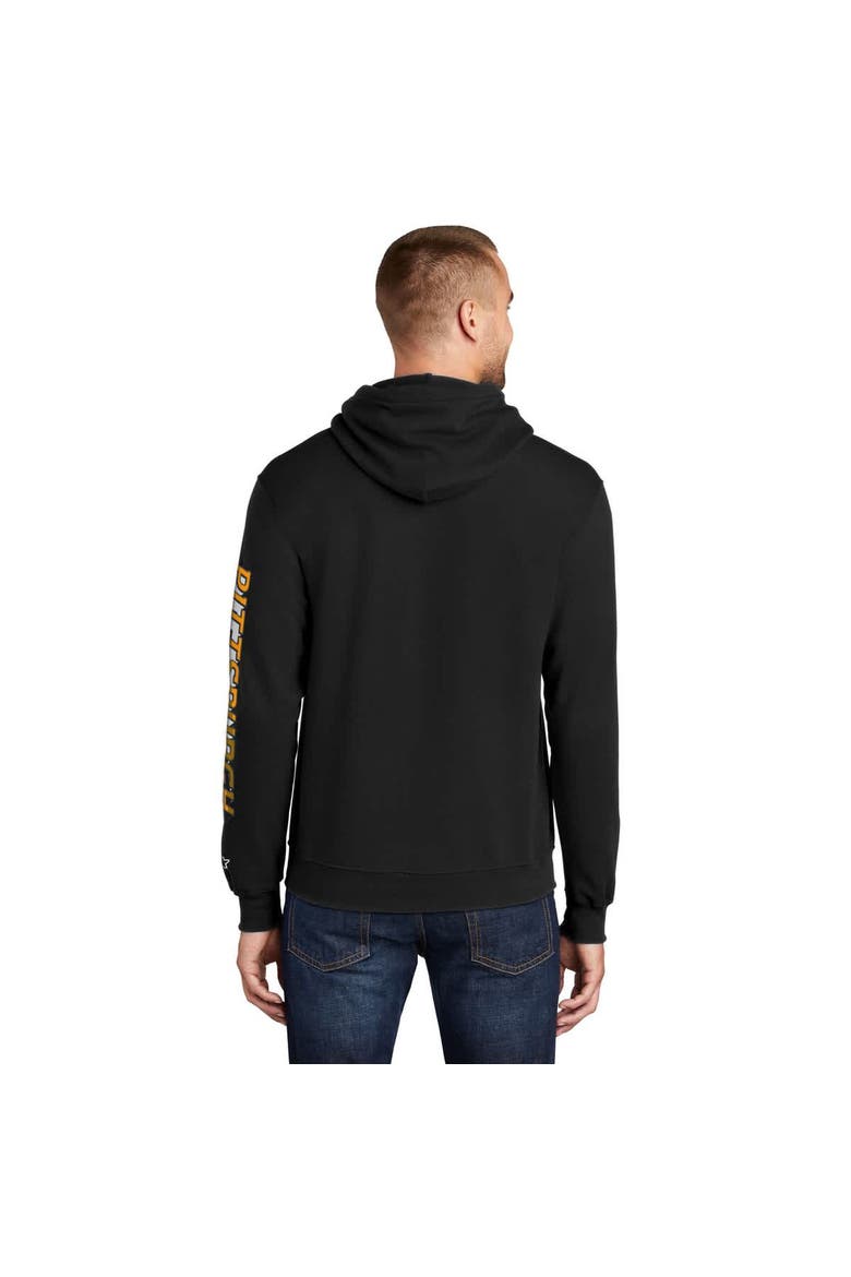 Men's Starter Black Pittsburgh Steelers Wordmark Logo Pullover Hoodie, Alternate, color, Black