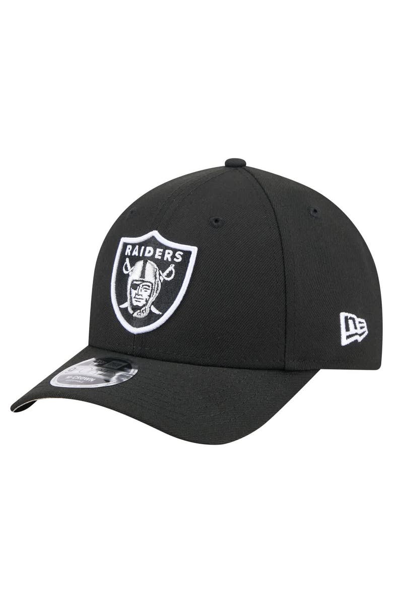 New Era Men's New Era  Black Las Vegas Raiders Team Collection 9FORTY M-Crown Adjustable Hat, Main, color, 