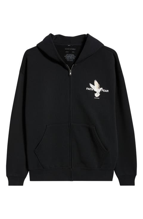 Faith over Fear Cotton Fleece Zip Hoodie