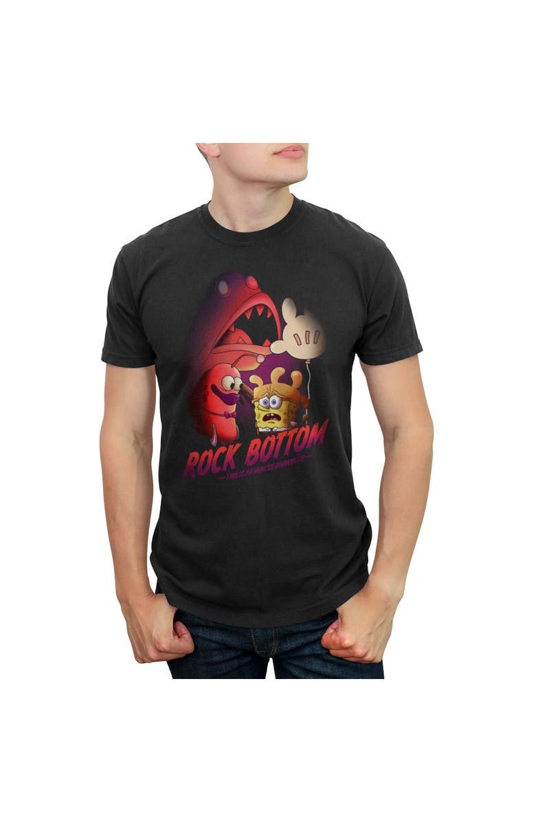 SpongeBob SquarePants Men's SpongeBob SquarePants Rock Bottom Advanced Darkness  Graphic T-Shirt, Main, color, Black