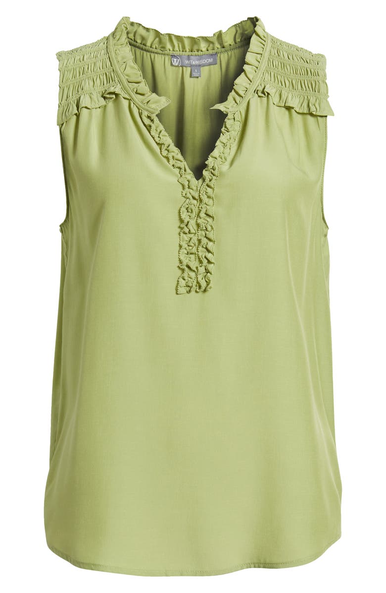 Wit & Wisdom Frill Detail Sleeveless Top, Alternate, color, 