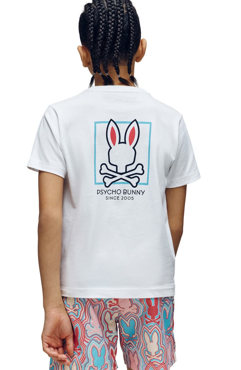 Psycho Bunny Kids' Jesse Pima Cotton Graphic T-Shirt, Alternate, color, White
