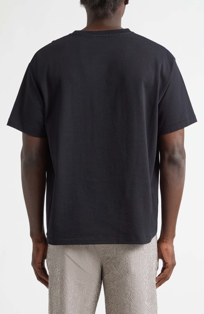 Bode Bullion Card Embroidered Cotton Pocket T-Shirt, Alternate, color, Black