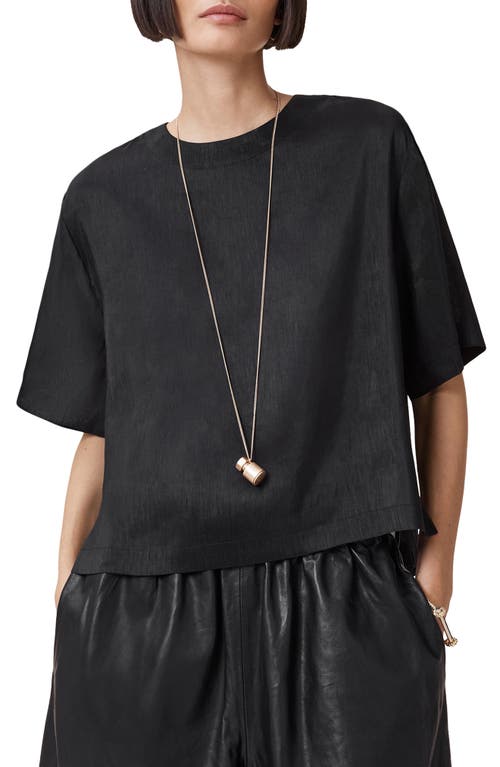 Allsaints Lottie Linen & Silk Crop T-shirt
