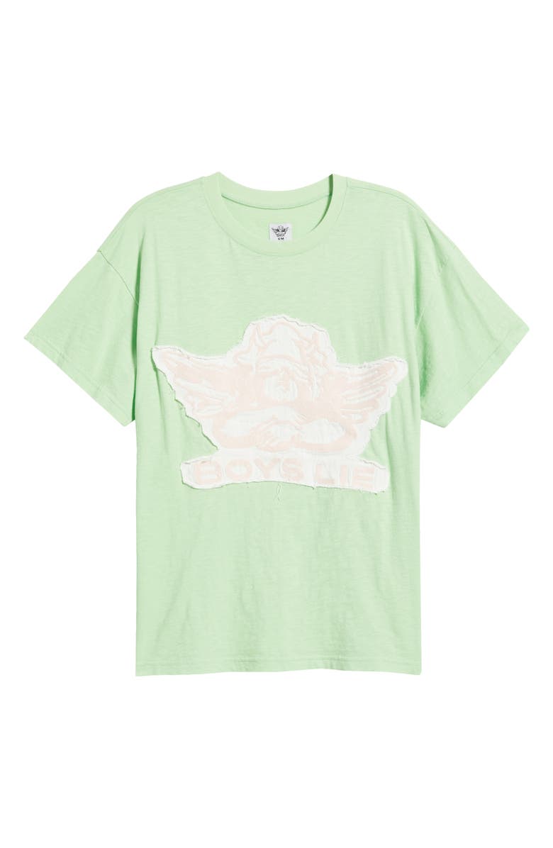 BOYS LIE Green Stitch Me Up Boyfriend Cotton Graphic T-Shirt, Alternate, color, Green