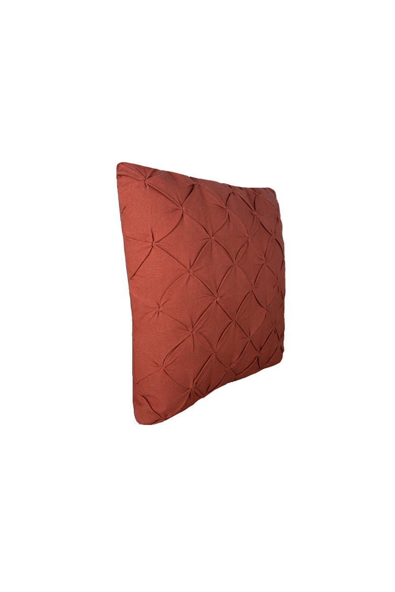 Orange Diamond Tucked Pillow, 18" x 18", Alternate, color, Orange