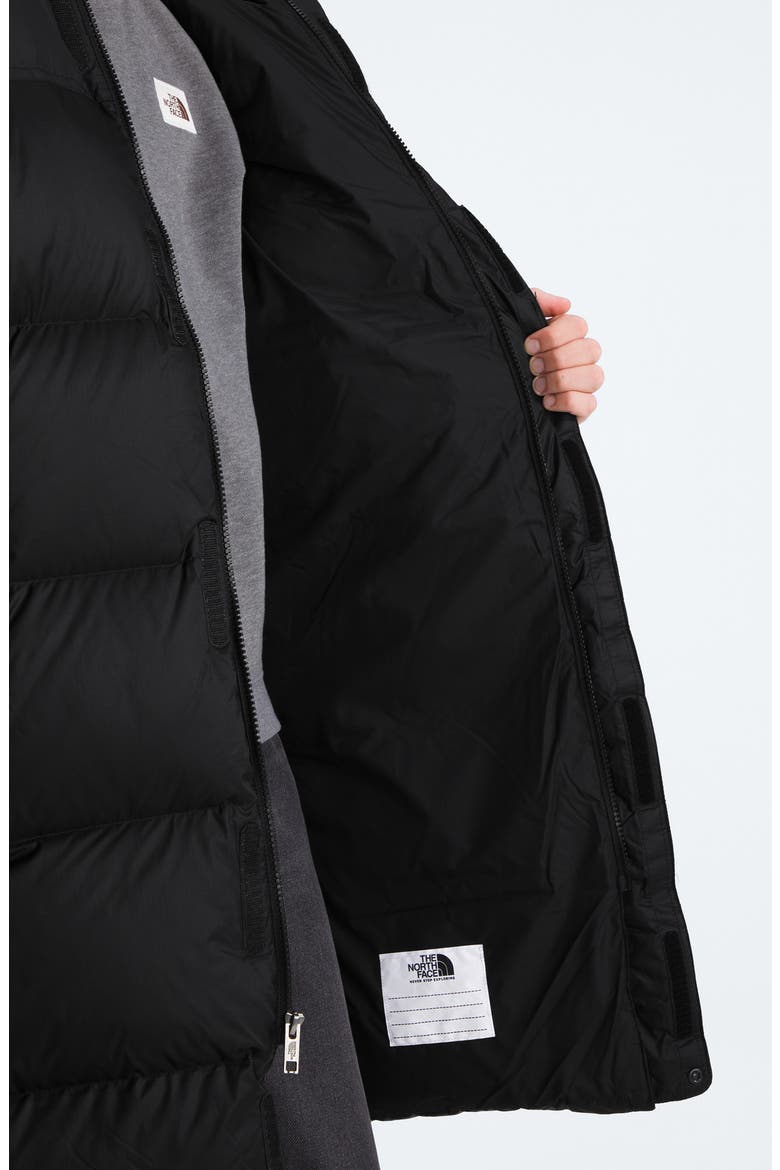 Kids' Retro 1996 Nuptse 700 Fill Power Down Packable Hooded Long Parka, Alternate, color, TNF BLACK/ TNF BLACK