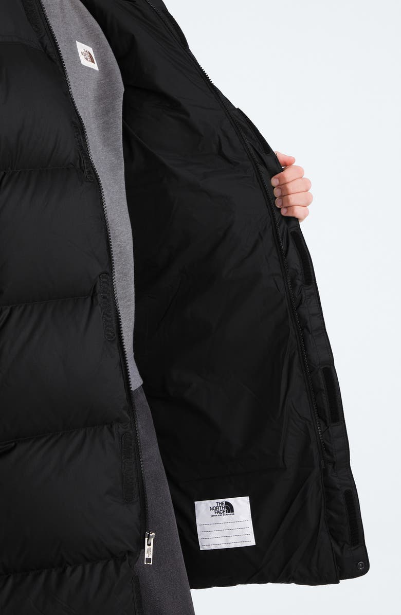 The North Face Kids' Retro 1996 Nuptse 700 Fill Power Down Packable Hooded Long Parka, Alternate, color, Tnf Black/ Tnf Black