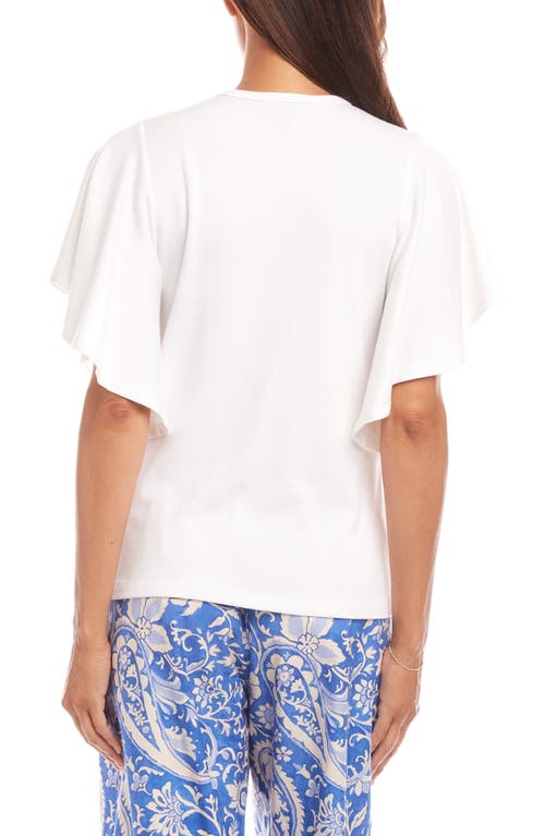 Karen Kane Flutter Sleeve T-shirt In Off White