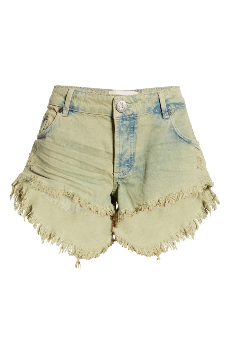 One Teaspoon Khaki Haze Bonita Low Rise Denim Shorts, Alternate, color,