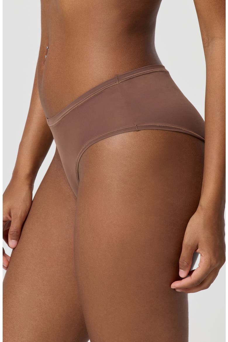 Soft Flex Hipster Panties, Alternate, color, CHESTNUT
