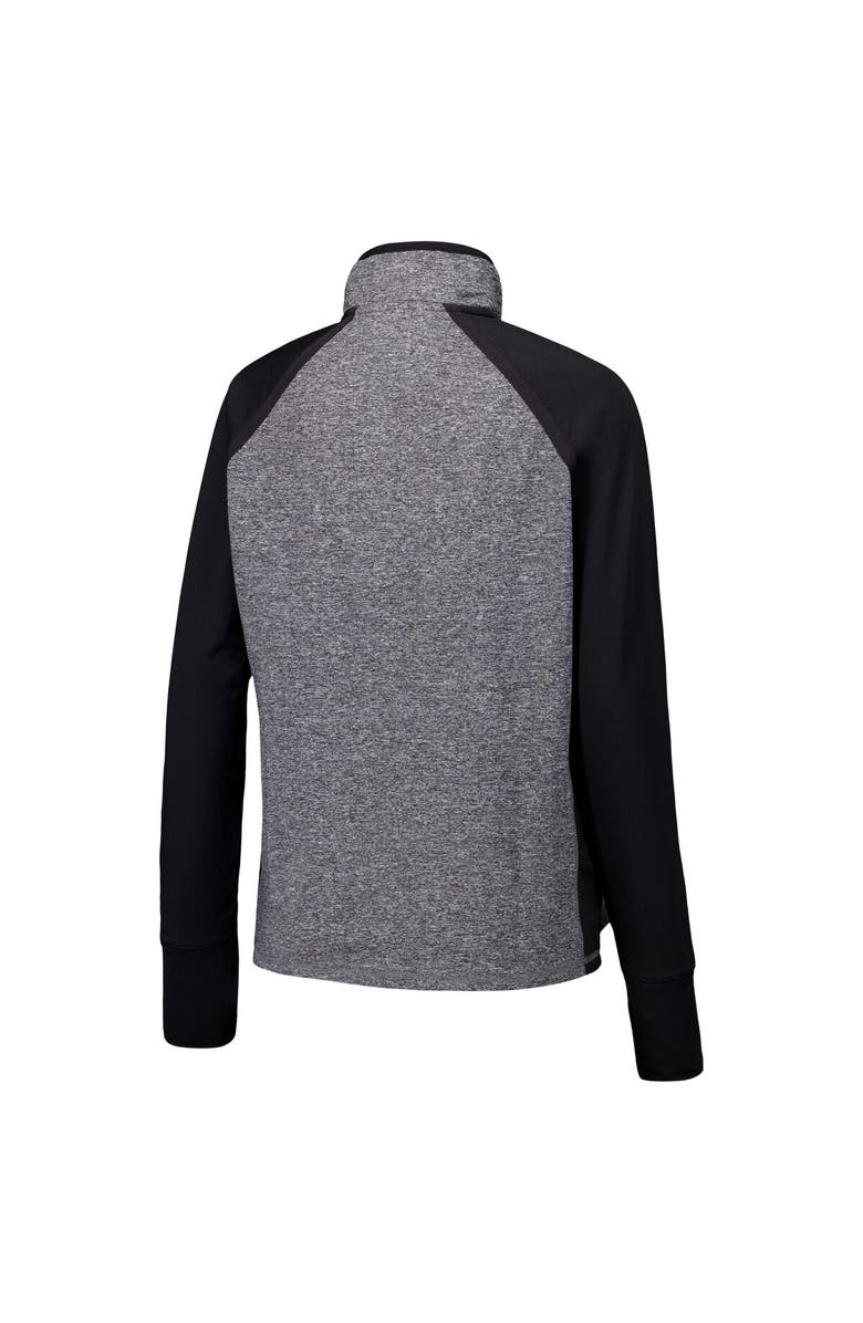 CAMP DAVID Women's Black/Heather Gray Iowa Hawkeyes Finalist Raglan Quarter-Zip Jacket, Alternate, color, Black