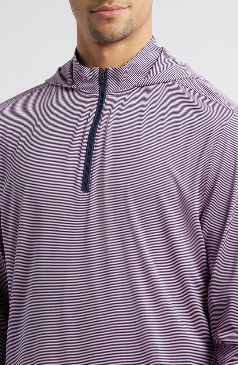 johnnie-O Hybrid Performance Quarter Zip Hoodie, Alternate, color, Navy/Porto Pink