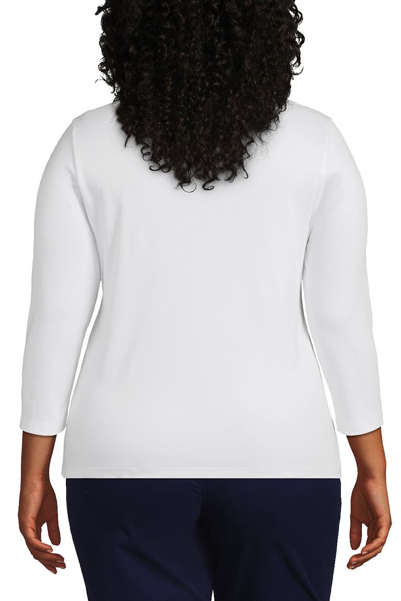 3/4 Sleeve Supima Cotton Polo Shirt, Alternate, color, White