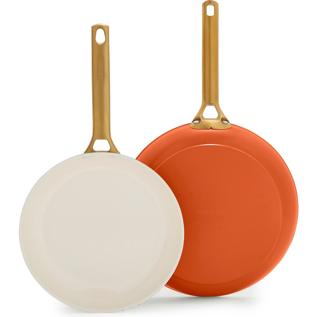 Greenpan Reserve Set Of 2 Ceramic Nonstick Frying Pans In Orange