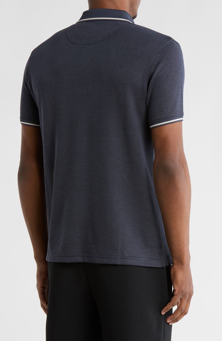 DENIM AND FLOWER Tipped Quarter Zip Polo, Alternate, color, Deep Dive