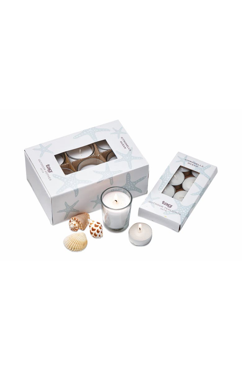 tag Citronella Ocean Tealights Scented Candles Set of 8, Alternate, color, Beige