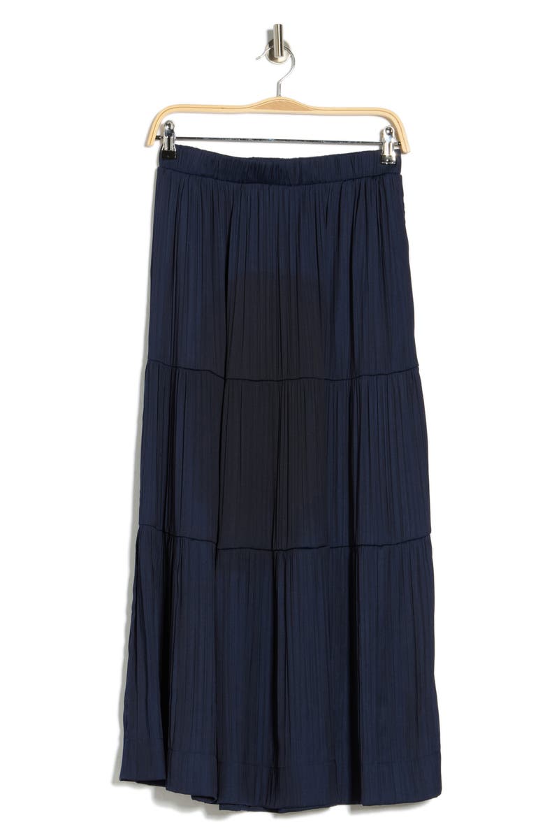 T Tahari Textured Tiered Skirt, Main, color, True Navy