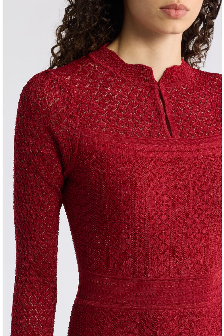 Remi Lurex Sweater Dress, Alternate, color, RED LOVE LUREX