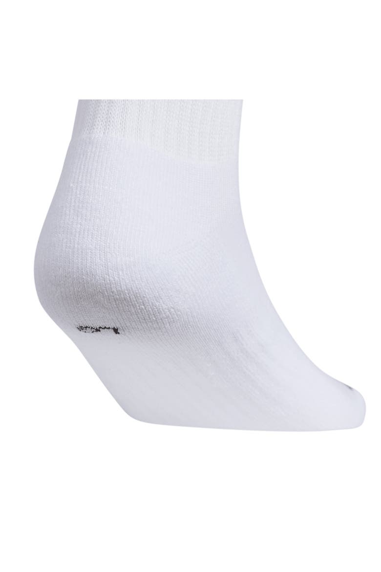 Assorted 3-Pack Trefoil Performance Quarter Crew Socks, Alternate, color, WHITE/ BLACK/ WONDER WHITE