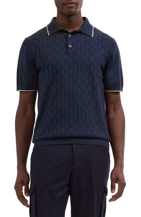 Argyle Short Sleeve Polo Sweater