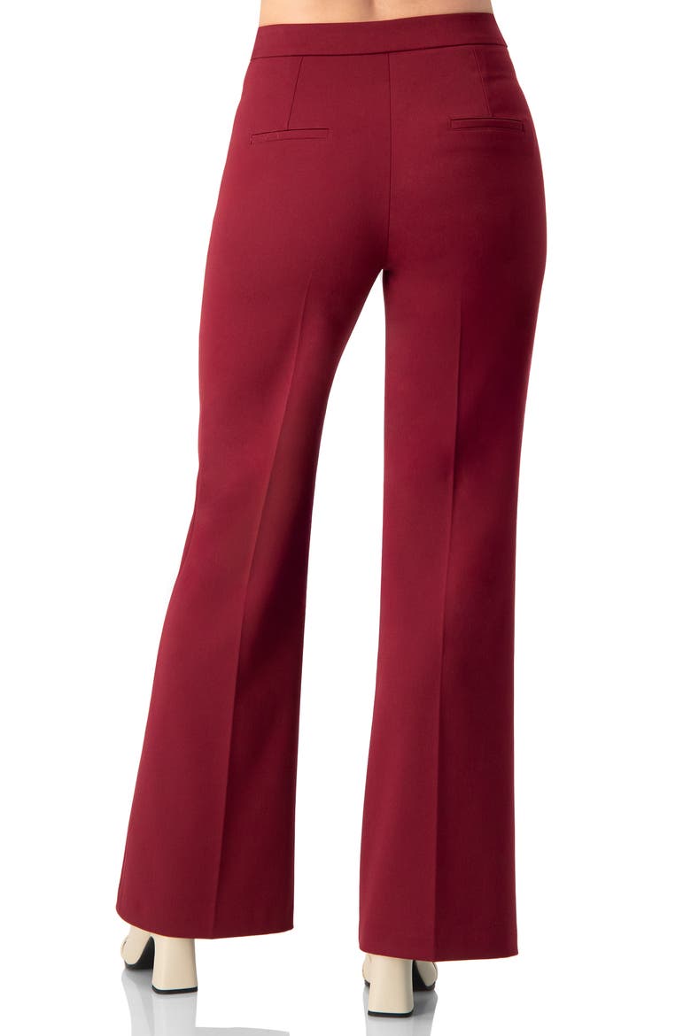 Flared Solid Pants, Alternate, color, Wine