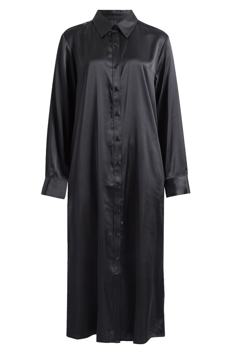 Nordstrom Long Sleeve Satin Midi Shirtdress, Alternate, color,
